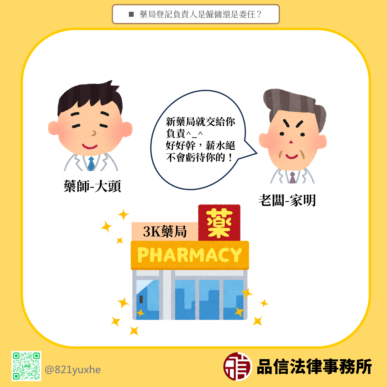 藥局登記負責人是僱傭還是委任？｜品信法律事務所